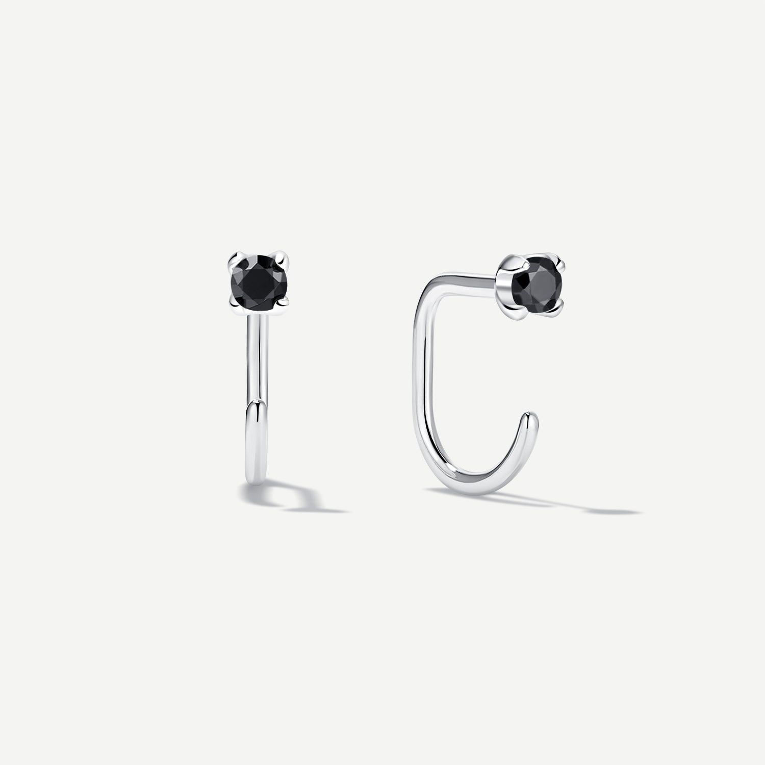 Stay Close Black Moissanite Hoops