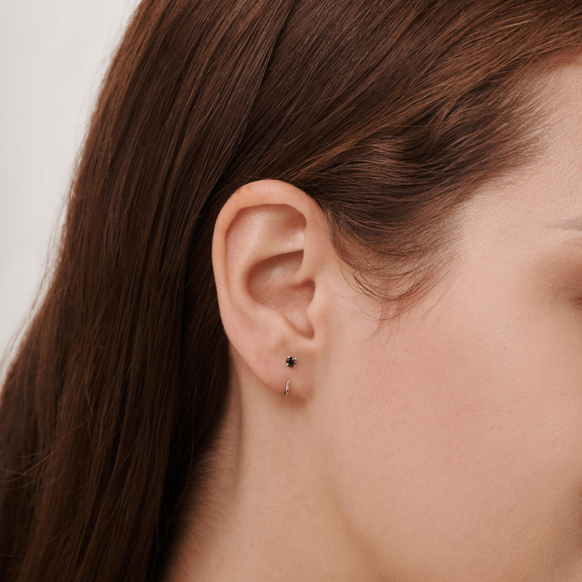 Stay Close Black Moissanite Hoops