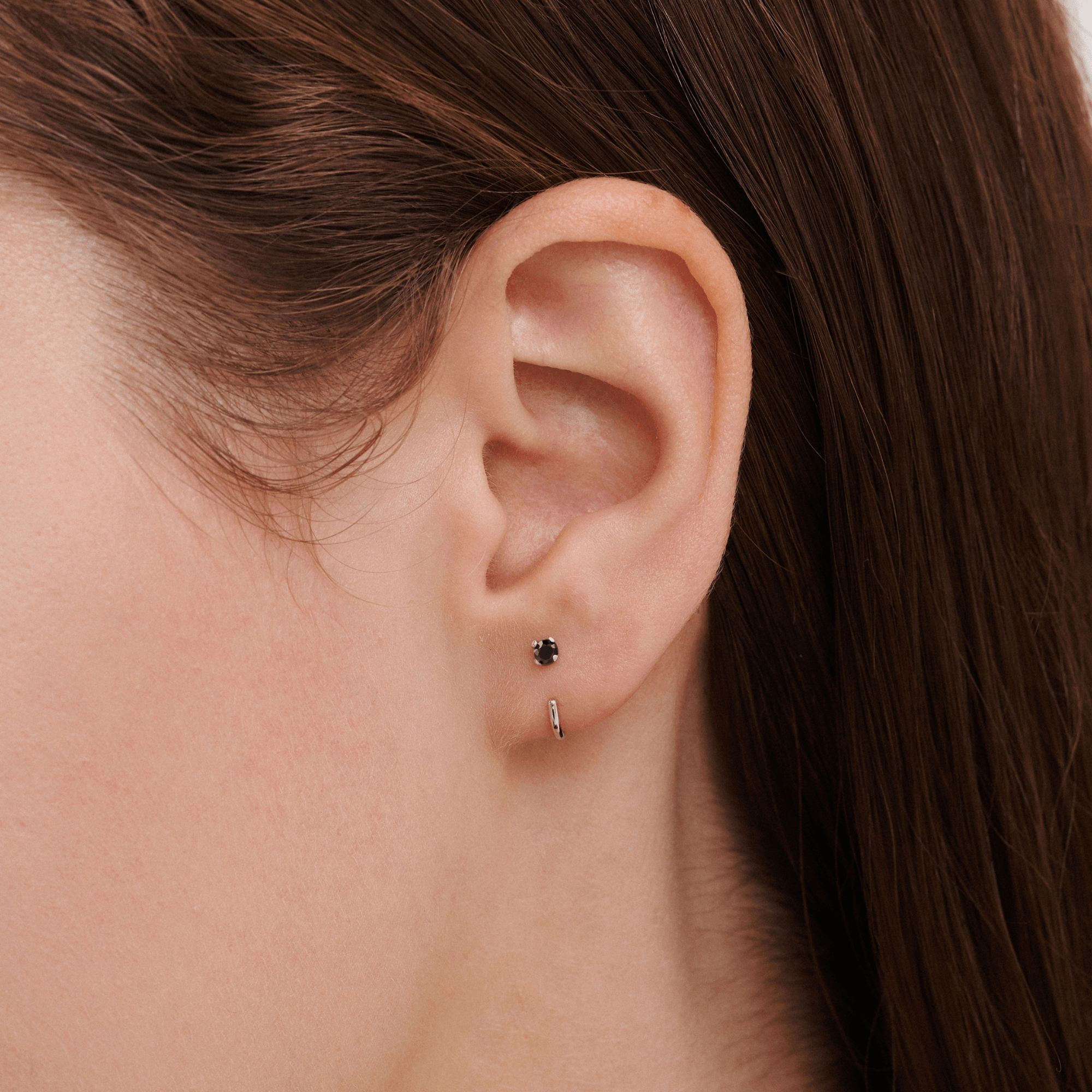 Stay Close Black Moissanite Hoops