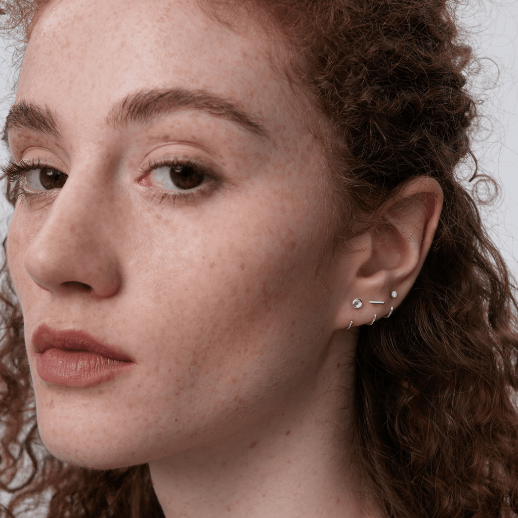 Stay Close Moissanite Bezel Hoops