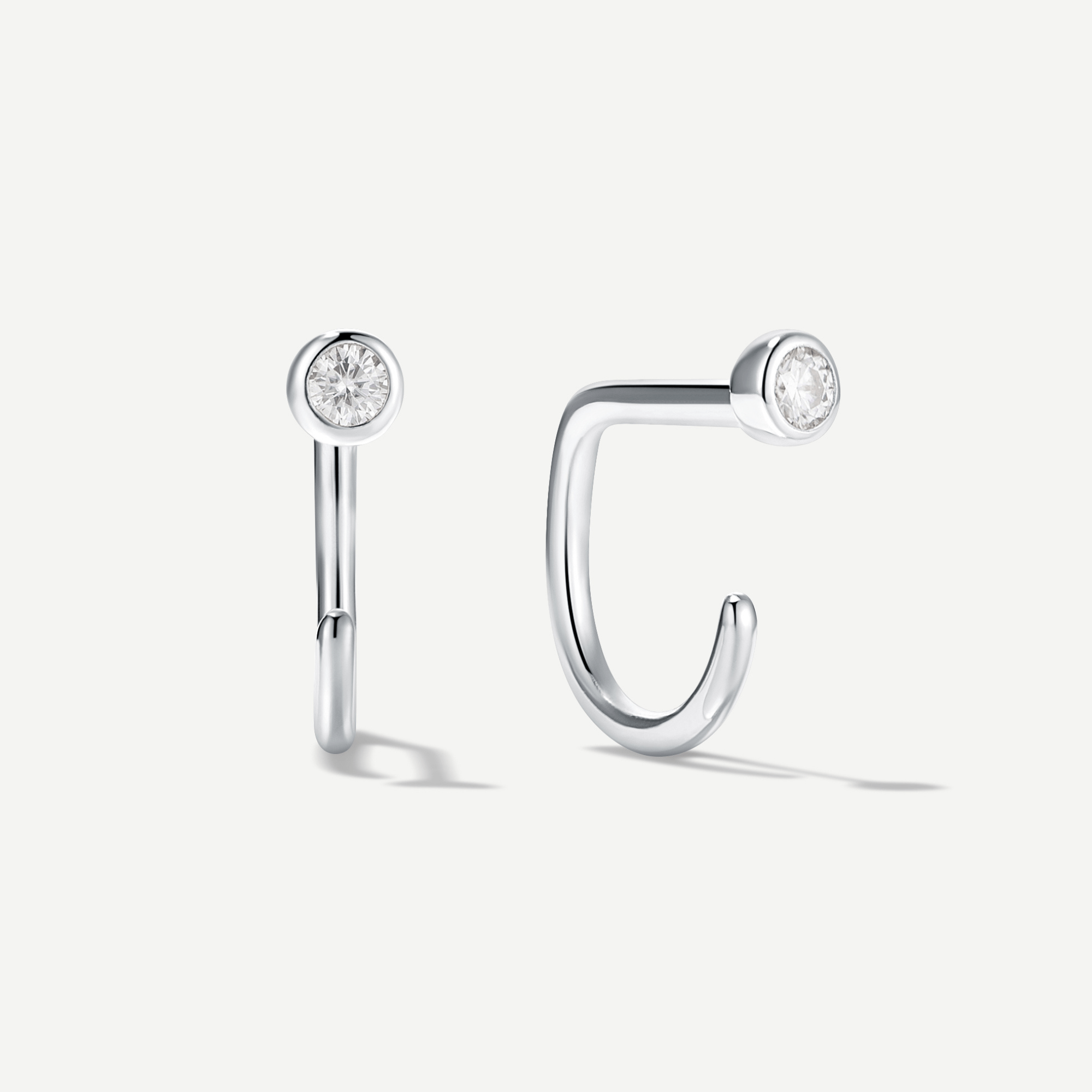 Stay Close Moissanite Bezel Hoops