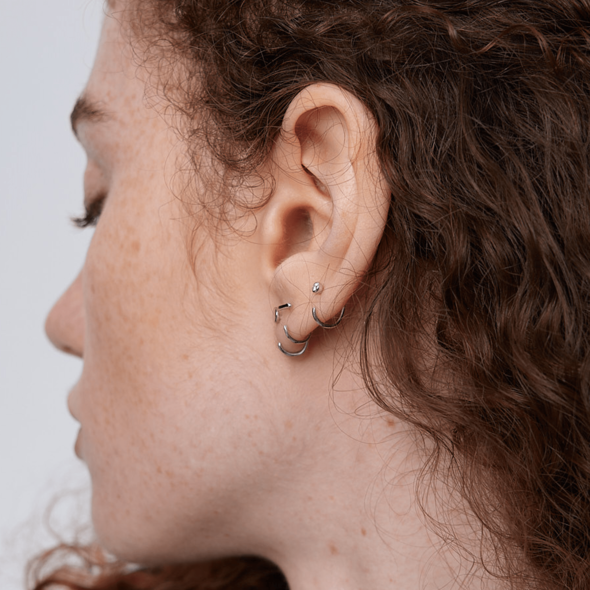 Stay Close Moissanite Bezel Hoops