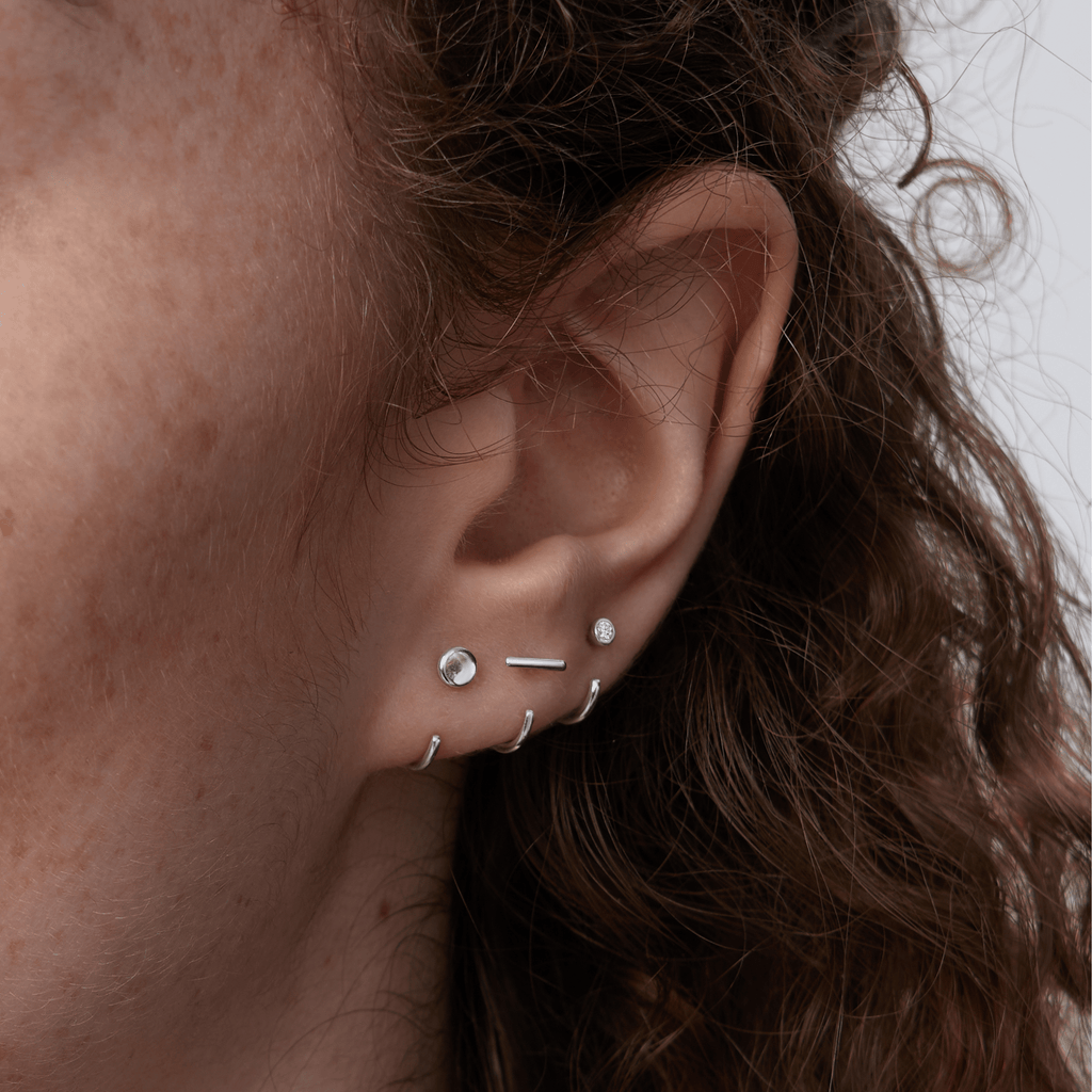 Stay Close Moissanite Bezel Hoops