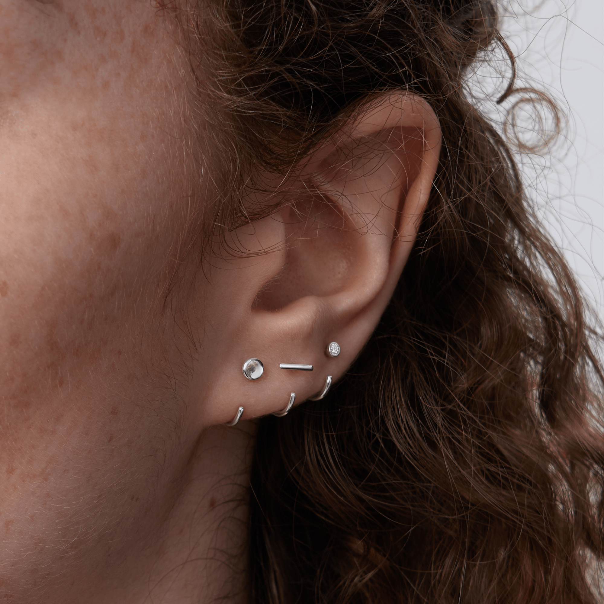 Stay Close Moissanite Bezel Hoops